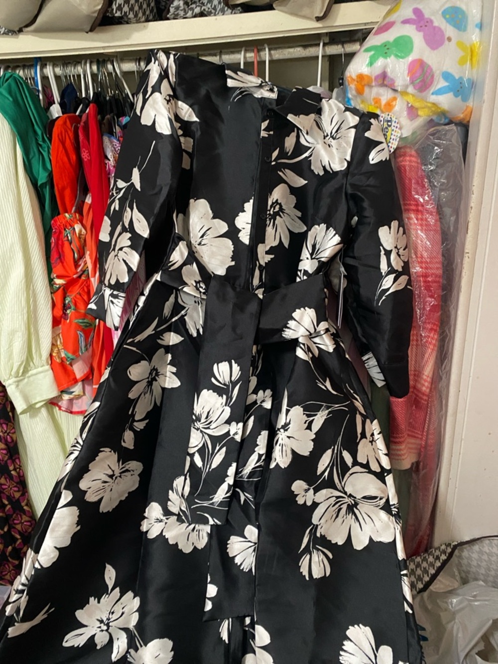 julia jordan Black and White Floral Dress